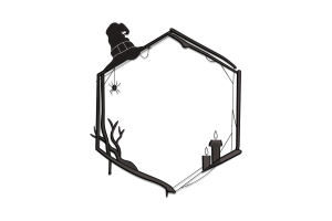 Haunted Halloween Frame Embroidery Design