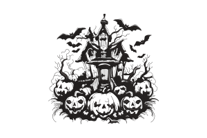 Haunted House Halloween Embroidery Design