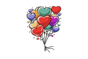 Heart Balloons Machine Embroidery Design