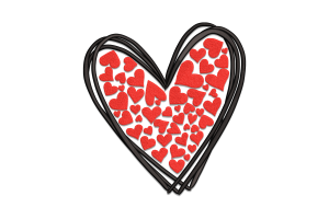 Heart Cluster Embroidery Design