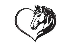 Heart Horse Head Embroidery Design