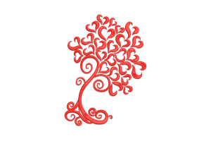Heart Tree Machine Embroidery Design