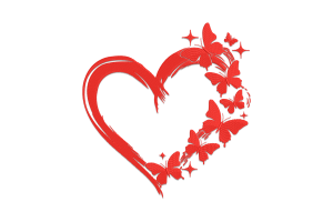 Heart with Butterflies Embroidery Design