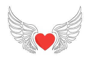 Heart with Wings Embroidery Design