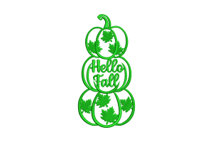 Hello Fall Pumpkin Stack Embroidery Design