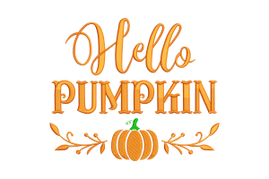 Hello Pumpkin Embroidery Design