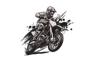 High-Speed Dirt Bike Embroidery Design