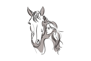 Horse and Woman Embroidery Design
