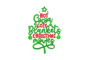Hot Cocoa Cozy Blankets Christmas Machine Embroidery Design