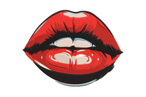 Hot Lips Embroidery Design