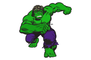 Hulk Smash Action Embroidery Design