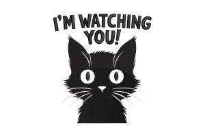 I'm Watching You' Cat Embroidery Design