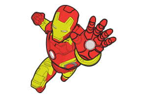 Iron Man Flying Attack Embroidery Design