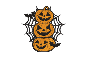 Jack-O’-Lantern Stack Embroidery Design