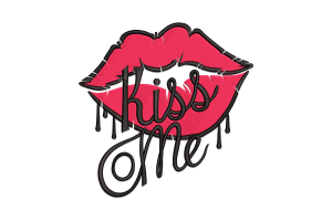 Kiss Me Valentine Embroidery Design