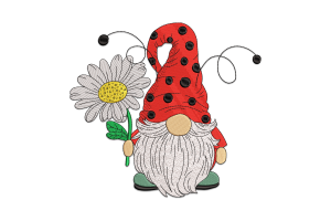 Ladybug Gnome Embroidery Design