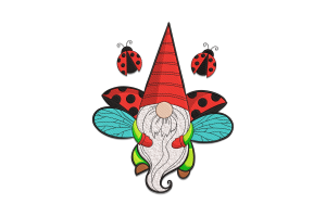 Ladybug Gnome Machine Embroidery Design