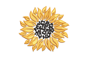 Leopard Print Sunflower Embroidery Design