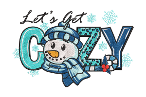 Let’s Get Cozy Snowman Embroidery Design