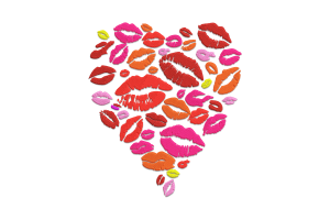 Lips Heart Embroidery Design