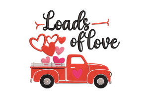 Loads Of Love Valentine Embroidery Design