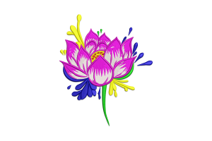 Lotus Flower Machine Embroidery Design