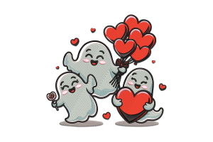 Love Ghosts Embroidery Design