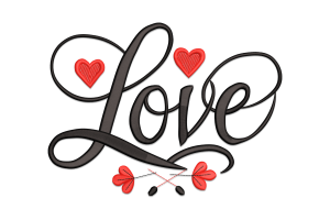 Love Heart Quote Embroidery Design