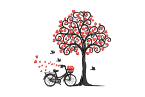 Love Tree Embroidery Design