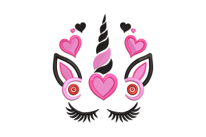Love Unicorn Embroidery Design File