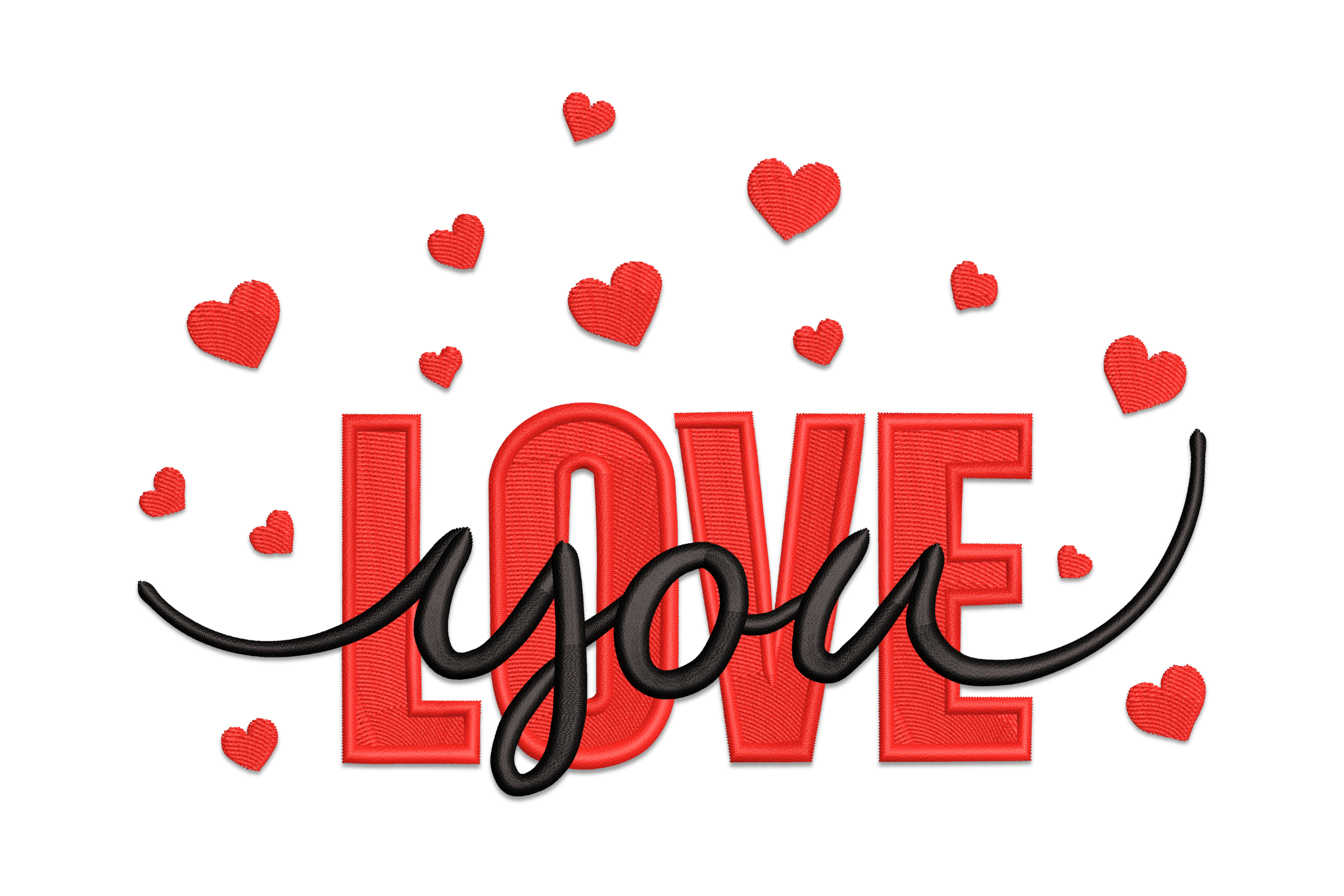 Love You Digital Embroidery Design
