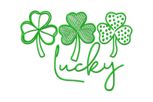 Lucky Shamrock Trio Embroidery Design