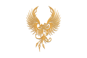 Majestic Golden Phoenix Embroidery Design