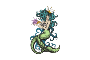 Majestic Mermaid Embroidery Design