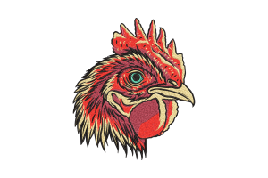 Majestic Rooster Embroidery Design