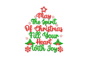 May the Spirit of Christmas Embroidery Design