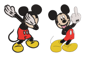 Mickey Dab and Cool Pose Embroidery Design