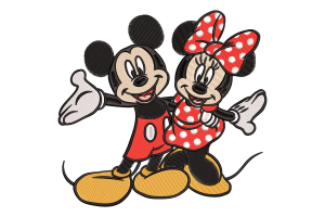 Mickey and Minnie Embroidery Design