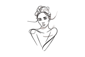 Minimalist Line Art Woman Embroidery Design