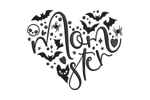 Monster Heart Halloween Embroidery Design