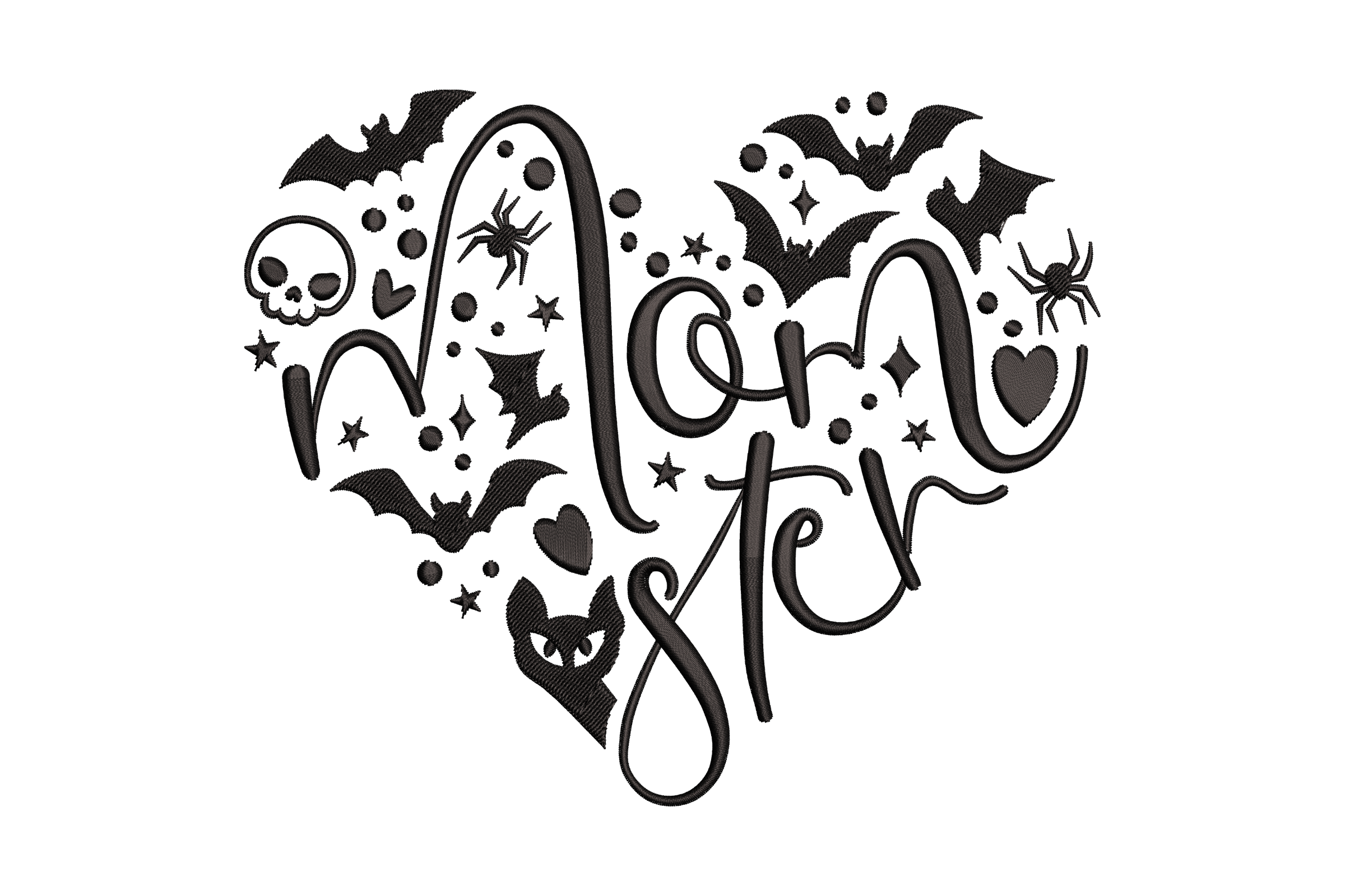 Monster Heart Halloween Embroidery Design