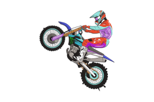 Motocross Rider Embroidery Design