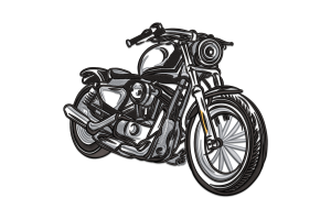 Motorcycle Running Embroidery Design