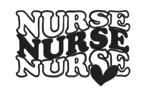 Nurse Typography Embroidery Design