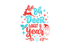 Oh Deer What a Year Embroidery Design
