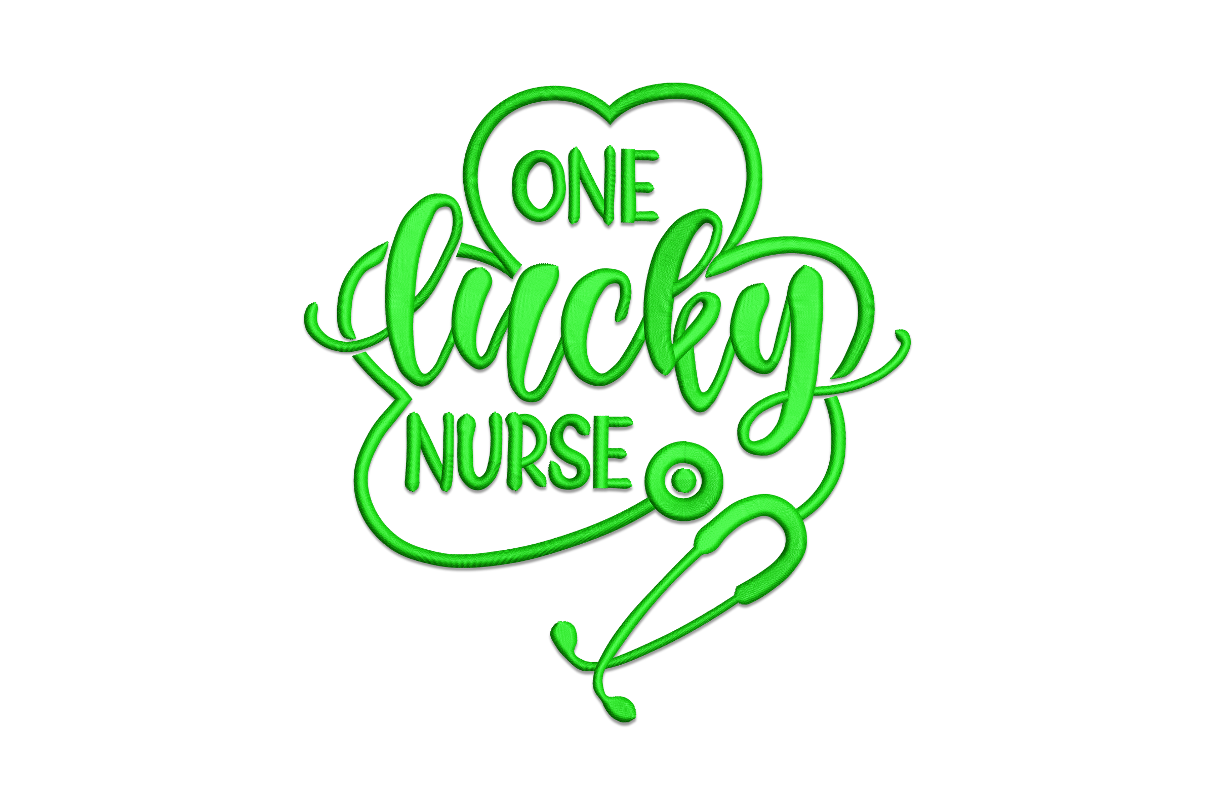 One Lucky Nurse Embroidery Design