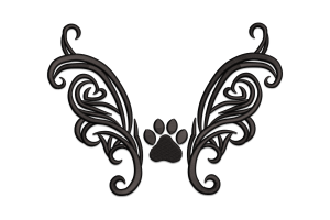Paw Wings Embroidery Design