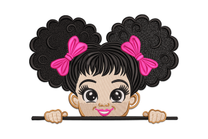 Peekaboo Girl Embroidery Design
