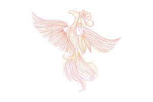 Phoenix Outline Embroidery Design