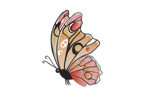 Pink Butterfly Embroidery Design
